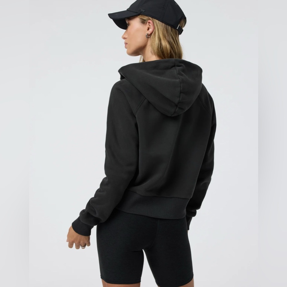 Vuori Restore Half Zip Hoodie, Washed Black - Size medium